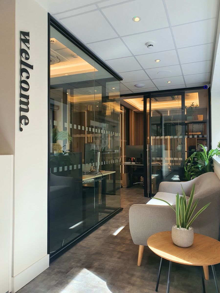 Welcome area inside the BSG office in Gibraltar